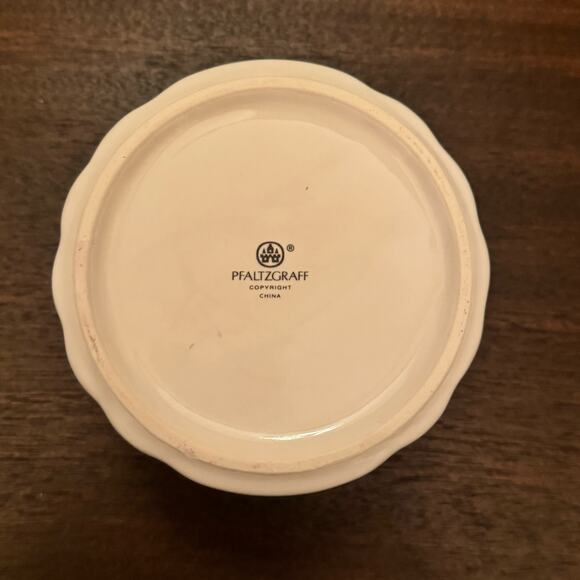 VTG Christmas Heritage PFALTZGRAFF Stoneware Dip Bowl Ramekin Holly Candy Dish - Picture 9 of 12